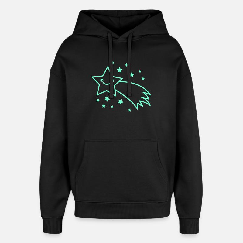 Lächelnder Sternenkomet - Oversized Unisex Hoodie von Stanley/Stella - Schwarz