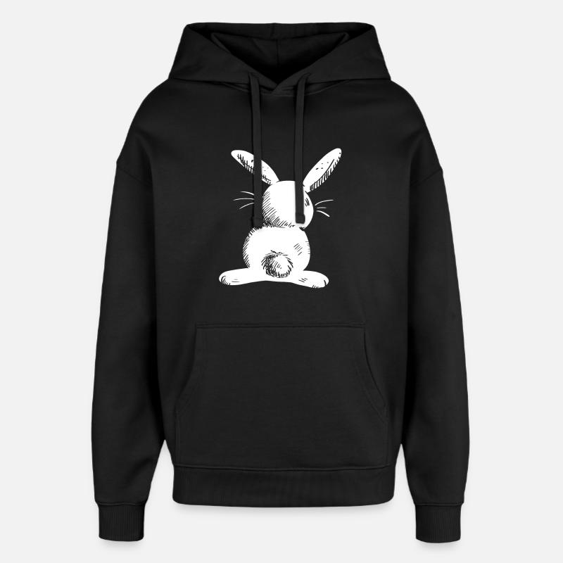 Weißer Langohr Hase Comic - Oversized Unisex Hoodie von Stanley/Stella - Schwarz