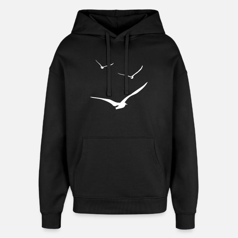 vol de mouettes - Sweat à capuche unisexe Stanley/Stella Oversized - noir