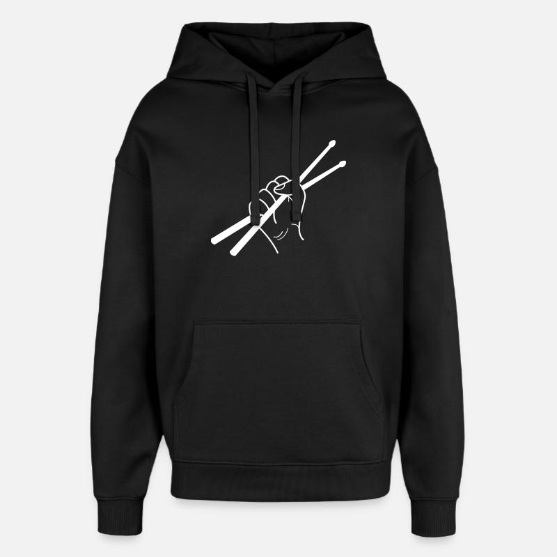 Drumsticks Drummer DrumsHeavy metal - Oversized Unisex Hoodie by Stanley/Stella - black