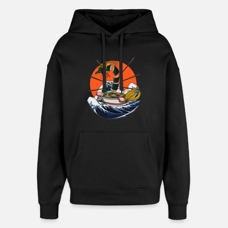 Ramen de dragon - Sweat à capuche unisexe Stanley/Stella Oversized - noir