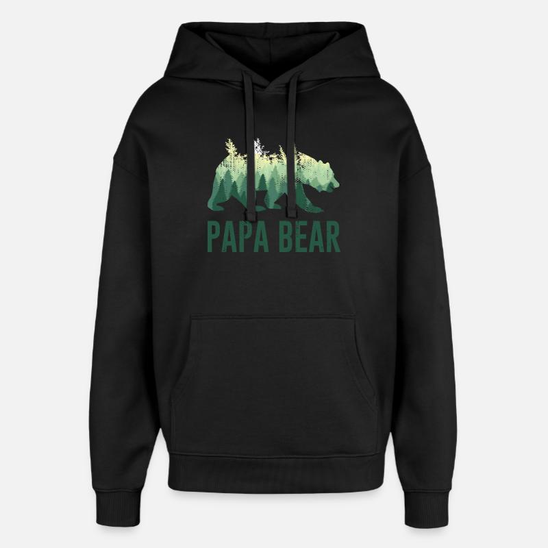 Papa Bear Papa Père - Sweat à capuche unisexe Stanley/Stella Oversized - noir