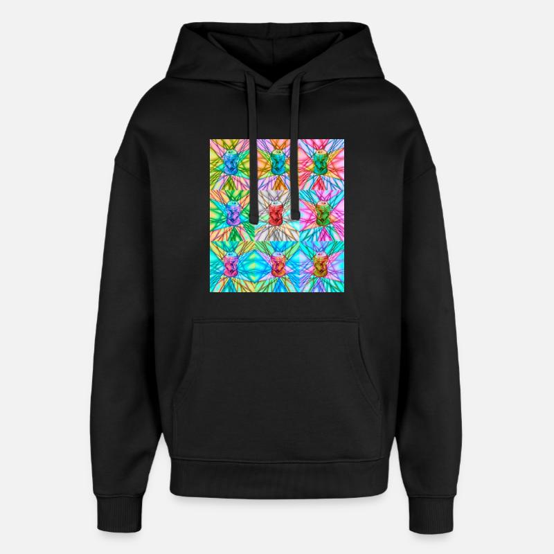 Vibrant Can and Abstract Light Pattern - Oversized Unisex Hoodie by Stanley/Stella - black