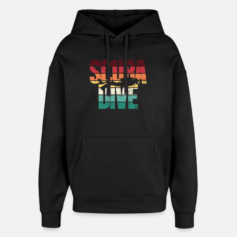 Plongée d’amour sous-marine - Sweat à capuche unisexe Stanley/Stella Oversized - noir