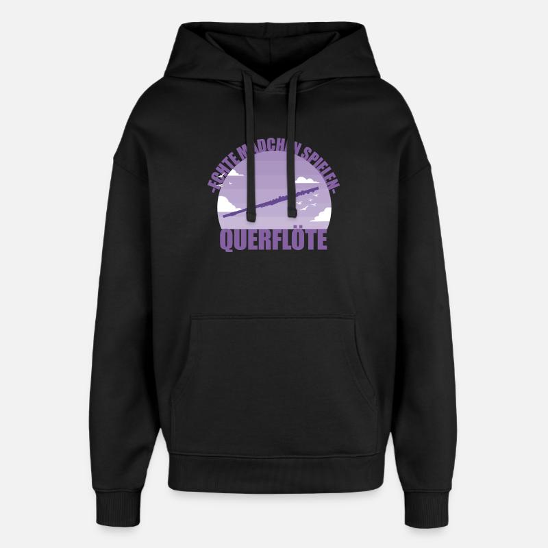 Querflöte Musikerin Instrument Mädchen Geschenk - Oversized Unisex Hoodie von Stanley/Stella - Schwarz