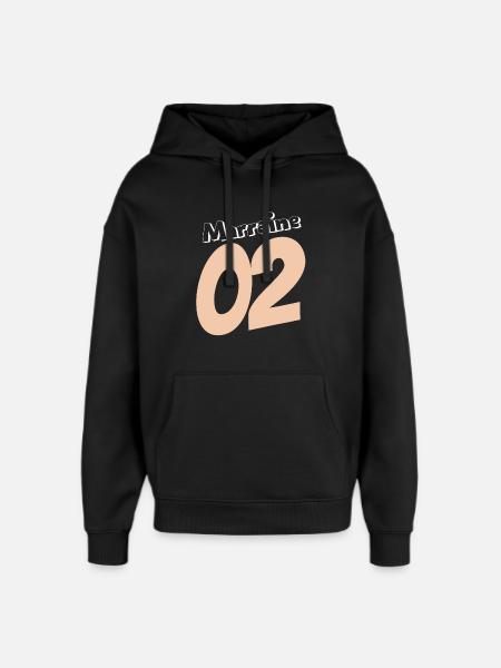 Marraine 02 en rose pêche - Sweat à capuche unisexe Stanley/Stella Oversized - noir
