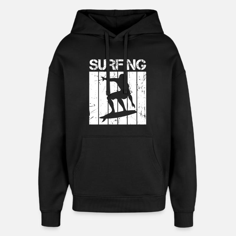Surfeur rétro - Sweat à capuche unisexe Stanley/Stella Oversized - noir