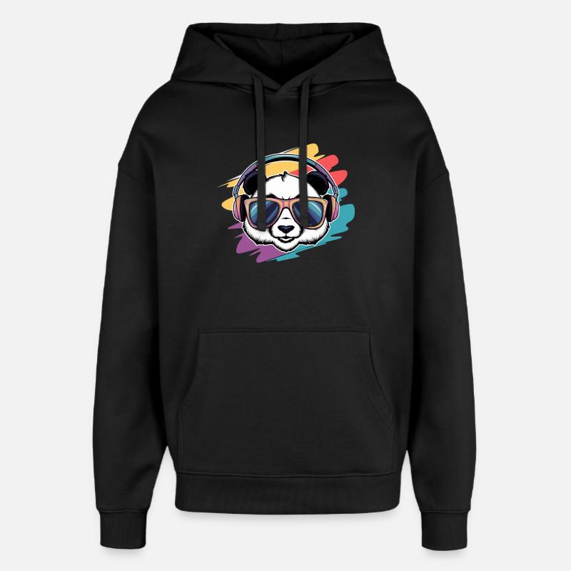 Ambiance Panda Cool - Sweat à capuche unisexe Stanley/Stella Oversized - noir