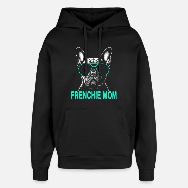 Frenchie Mom - Sweat à capuche unisexe Stanley/Stella Oversized - noir