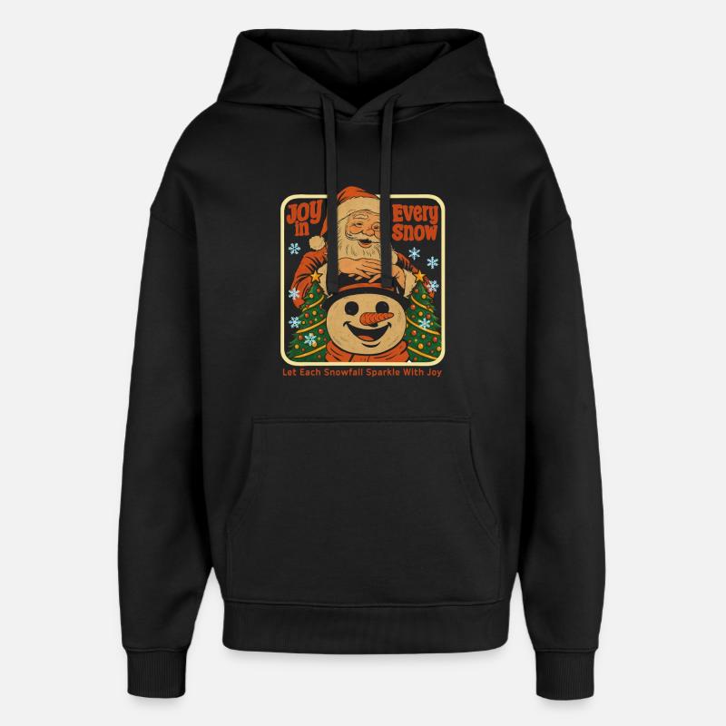 La joie dans chaque neige - Sweat à capuche unisexe Stanley/Stella Oversized - noir