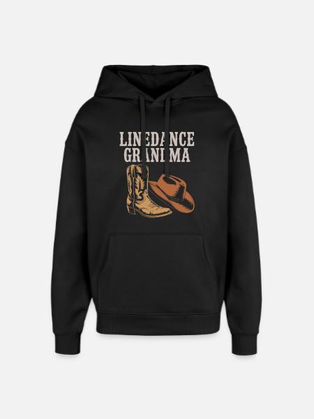 Line Dance Grandma Boots - Oversized Unisex Hoodie by Stanley/Stella - black
