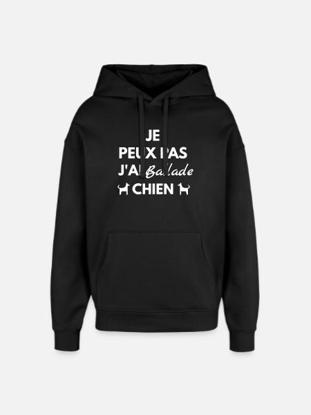 I can't I have Ballade Chien - Oversized Unisex Hoodie by Stanley/Stella - black