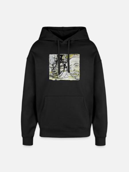 An old man remembers - Oversized Unisex Hoodie by Stanley/Stella - black