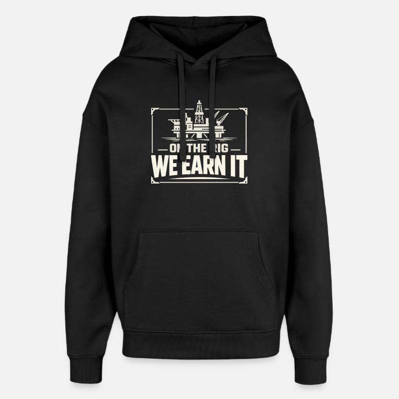 Offshore-bohrer-rig-bohrer Bohrboden Offshore - Oversized Unisex Hoodie von Stanley/Stella - Schwarz