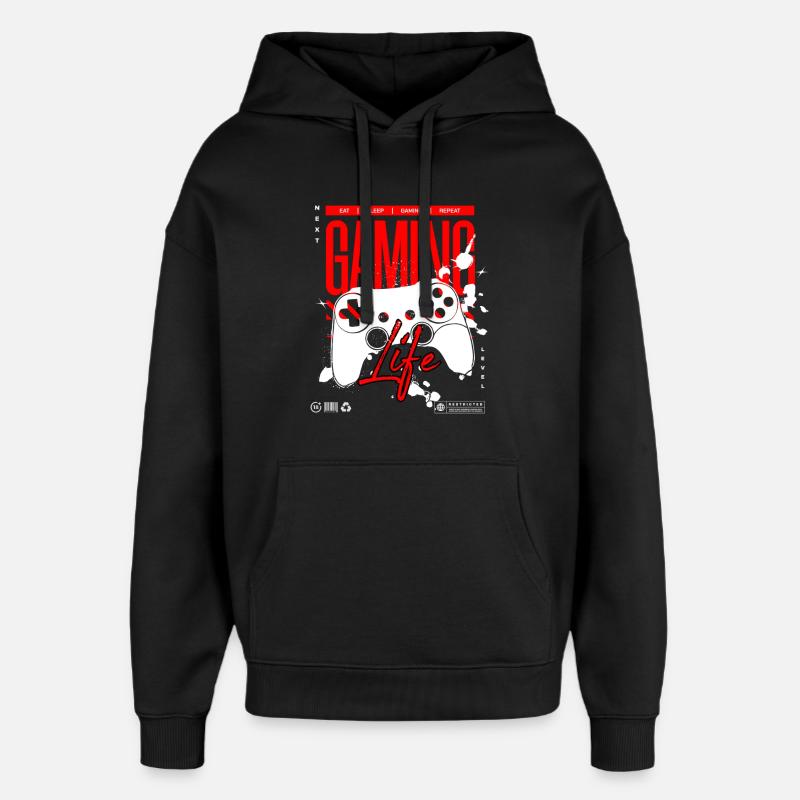 Next Level Gaming Life Controller T-Shirt - Oversized Unisex Hoodie von Stanley/Stella - Schwarz