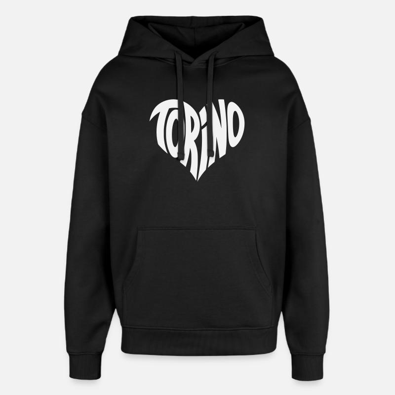 Turin, Torino Herz Design - Oversized Unisex Hoodie von Stanley/Stella - Schwarz