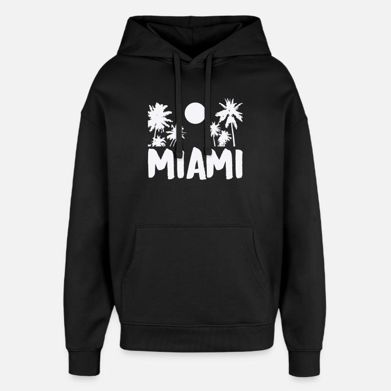 Miami - Sweat à capuche unisexe Stanley/Stella Oversized - noir