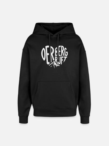 Der Berg ruft Herz - Oversized Unisex Hoodie von Stanley/Stella - Schwarz