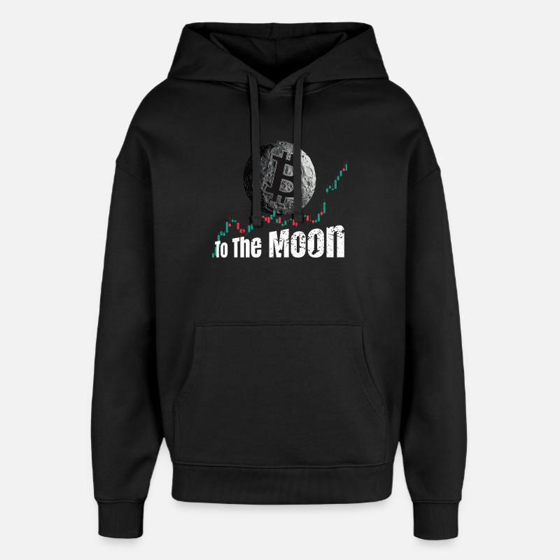 Bitcoin jusqu’à la Lune - Sweat à capuche unisexe Stanley/Stella Oversized - noir