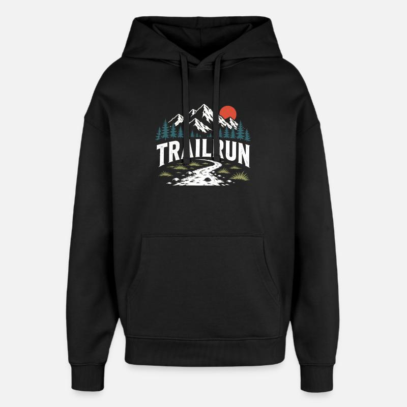 course sur sentier - Sweat à capuche unisexe Stanley/Stella Oversized - noir