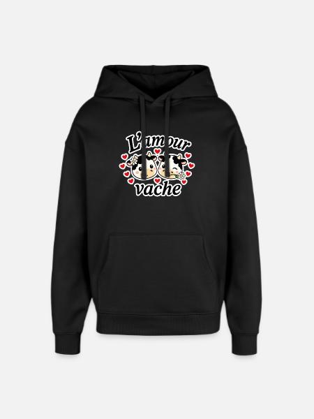 L'amour vache - Sweat à capuche unisexe Stanley/Stella Oversized - noir