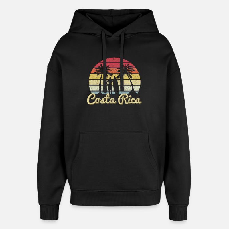Surfeurs Costa Rica - Sweat à capuche unisexe Stanley/Stella Oversized - noir