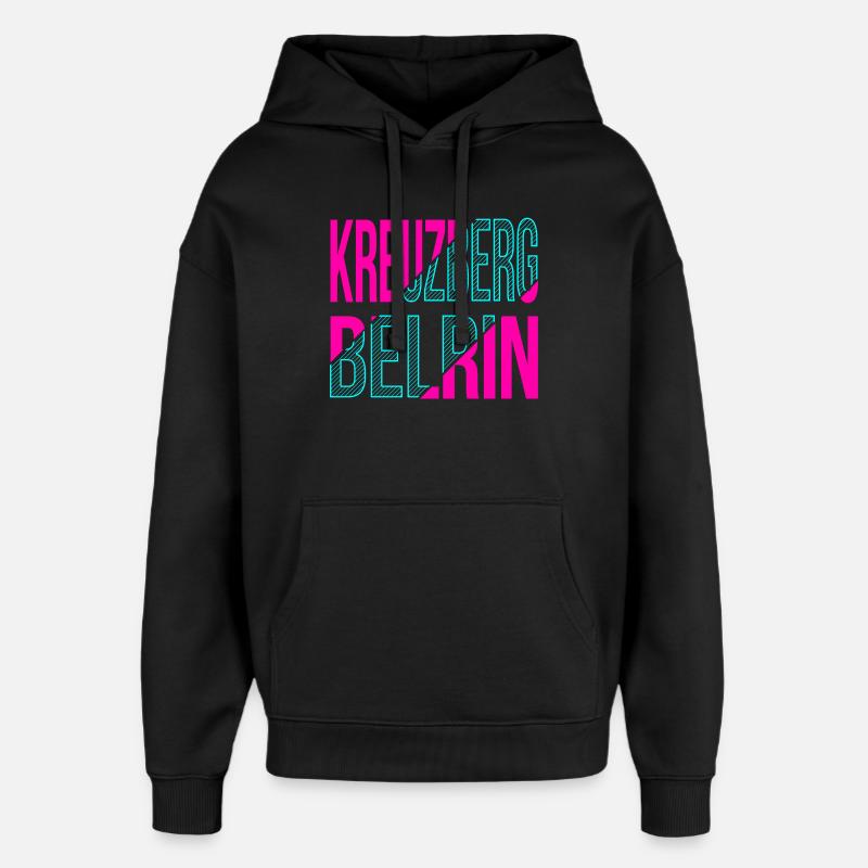 Design du Kreuzberg Berlin - Sweat à capuche unisexe Stanley/Stella Oversized - noir