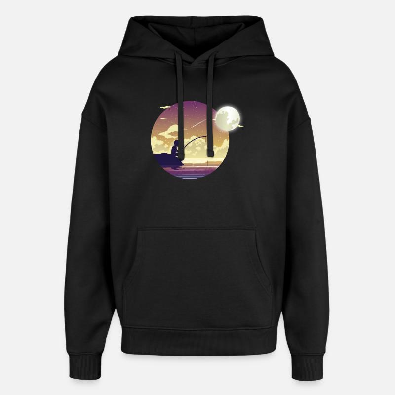 Mondscheinfischer - Oversized Unisex Hoodie von Stanley/Stella - Schwarz
