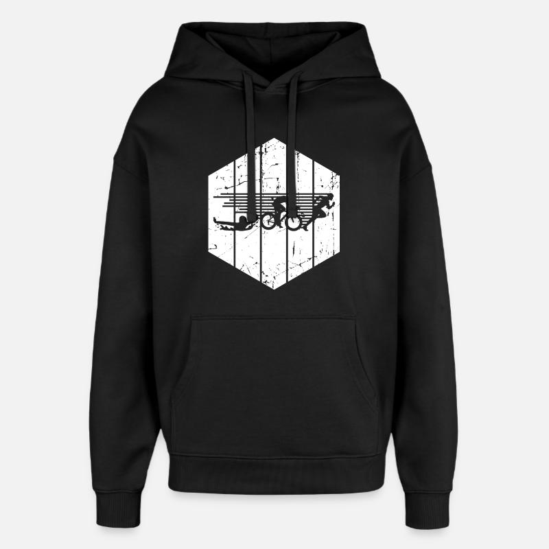 Compétition de triathlon - Sweat à capuche unisexe Stanley/Stella Oversized - noir