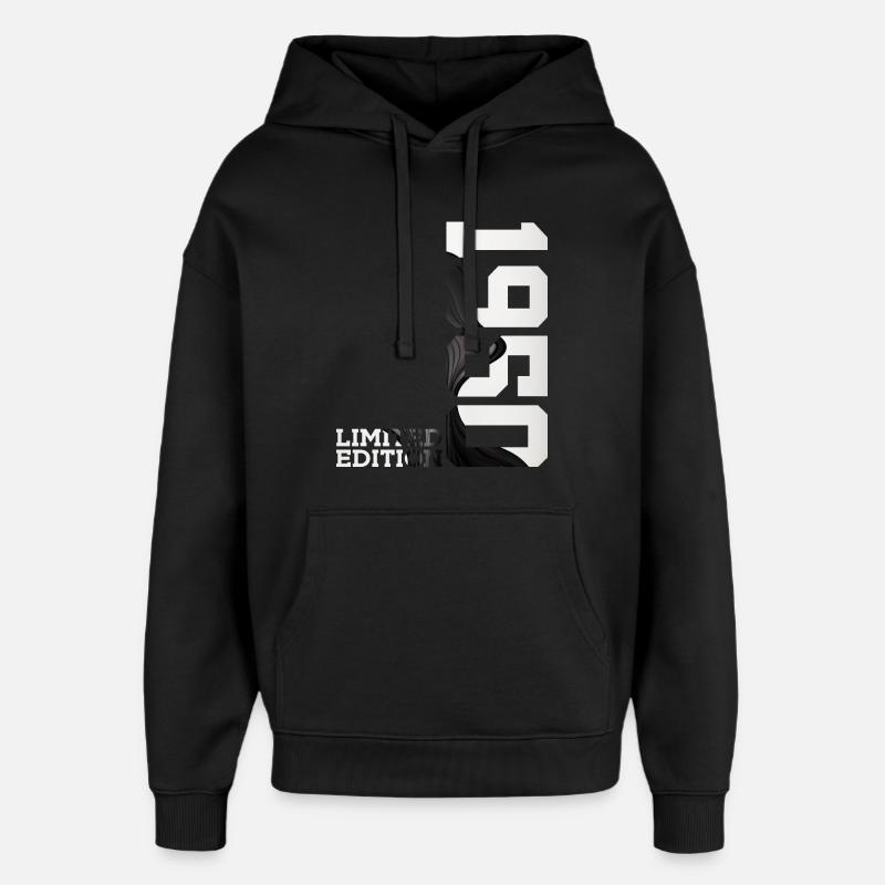 ÉDITION LIMITÉE 76E ANNIVERSAIRE 1950 - Sweat à capuche unisexe Stanley/Stella Oversized - noir