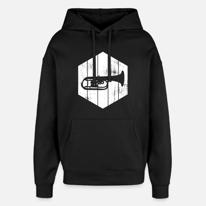 Trompete Zeichnung - Oversized Unisex Hoodie von Stanley/Stella - Schwarz