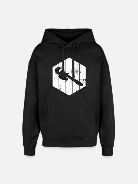 Pipe Wrench Sketch - Oversized Unisex Hoodie by Stanley/Stella - black