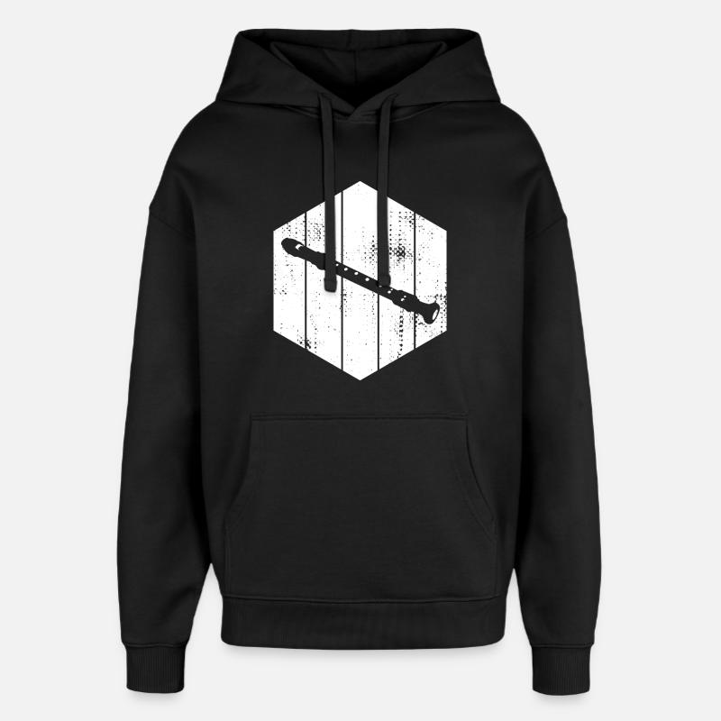 Dessin de flûte - Sweat à capuche unisexe Stanley/Stella Oversized - noir