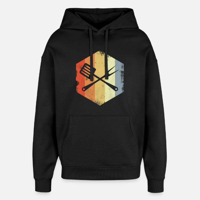 Ustensiles de cuisine rétro - Sweat à capuche unisexe Stanley/Stella Oversized - noir