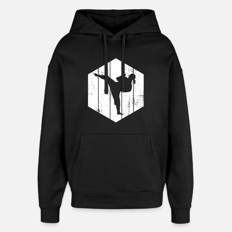 Fille de karaté - Sweat à capuche unisexe Stanley/Stella Oversized - noir