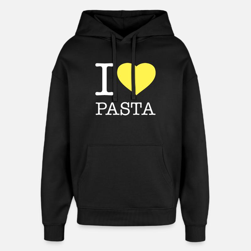 J’ADORE LES PÂTES - Sweat à capuche unisexe Stanley/Stella Oversized - noir