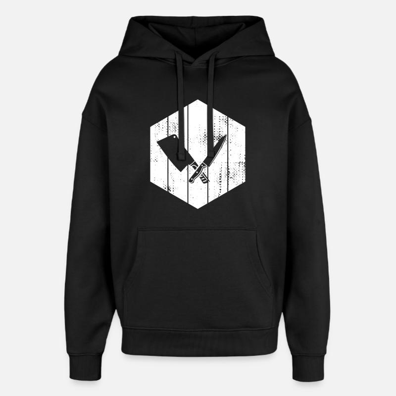 Messer Hackbeil Zeichnung - Oversized Unisex Hoodie von Stanley/Stella - Schwarz