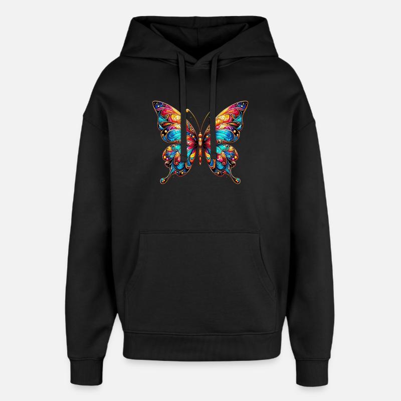 Papillon - Sweat à capuche unisexe Stanley/Stella Oversized - noir