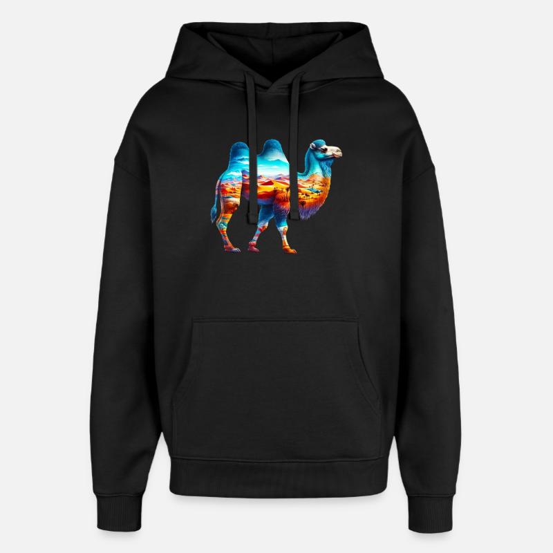 Chameau - Sweat à capuche unisexe Stanley/Stella Oversized - noir
