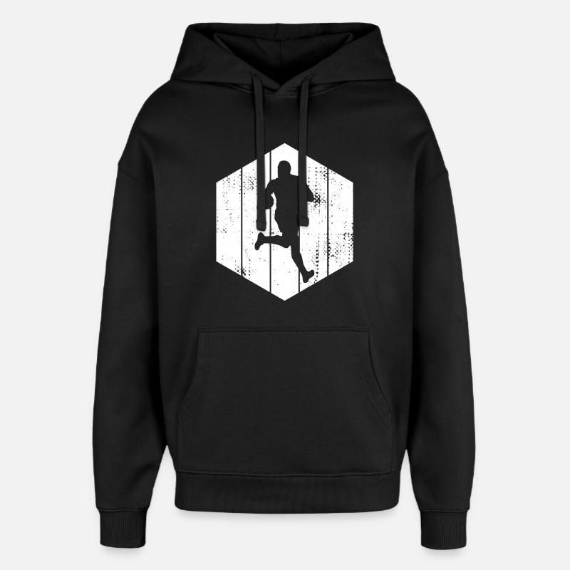 Dessin de rugby - Sweat à capuche unisexe Stanley/Stella Oversized - noir