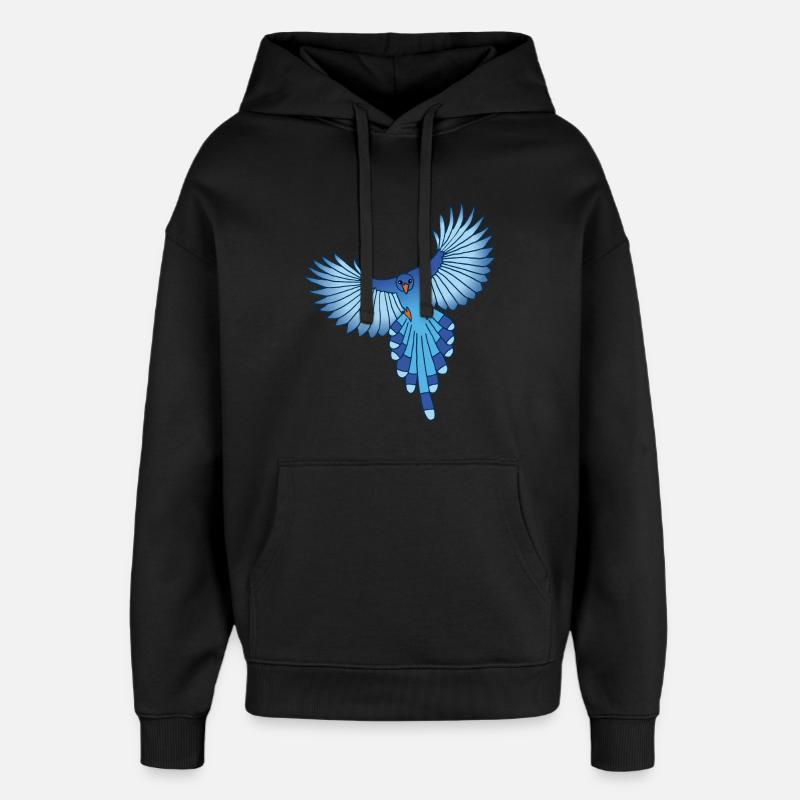 l'envol de l'oiseau bleu - Sweat à capuche unisexe Stanley/Stella Oversized - noir