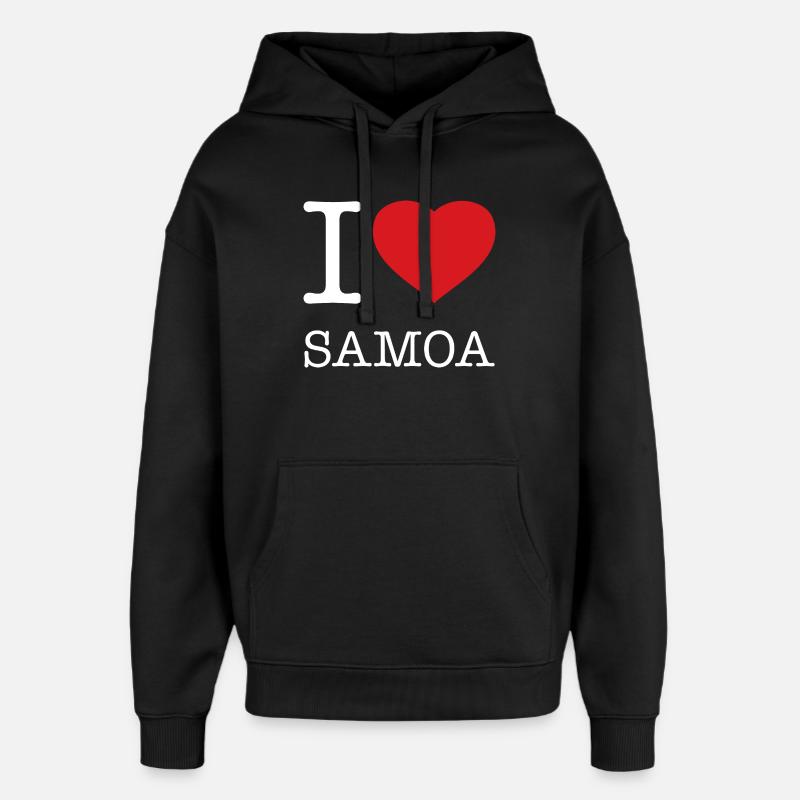 I LOVE SAMOA - Oversized Unisex Hoodie by Stanley/Stella - black