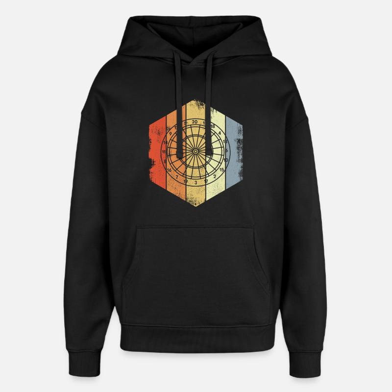 Croquis de jeu de fléchettes - Sweat à capuche unisexe Stanley/Stella Oversized - noir