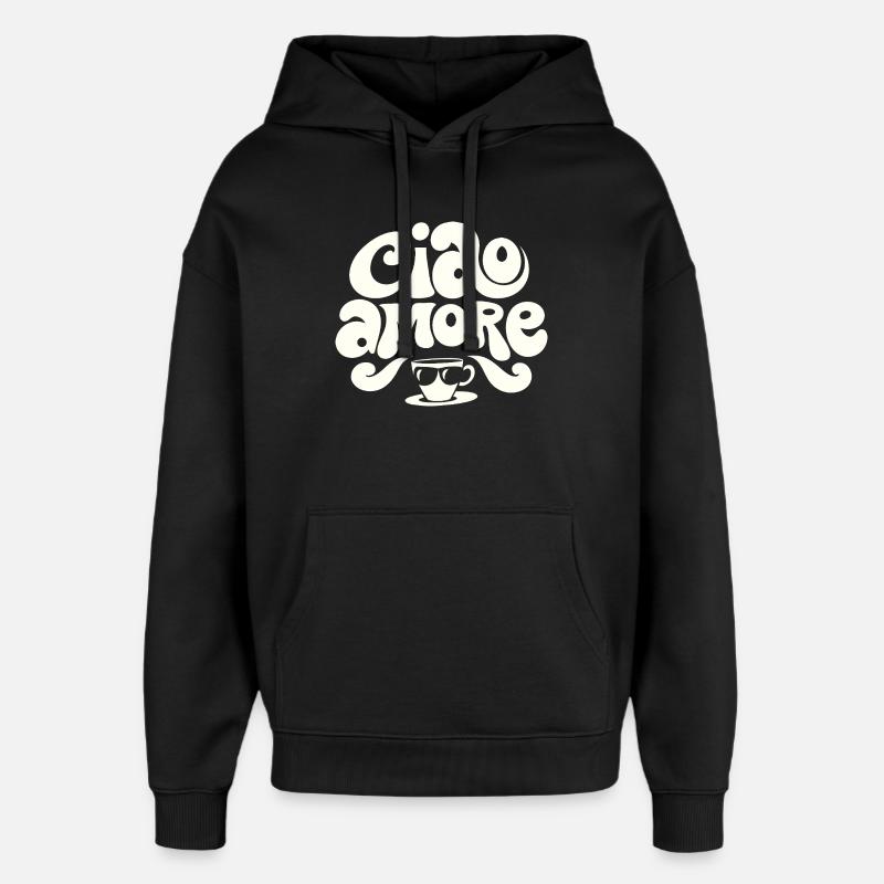 Ciao Amore Cappuccino - Sweat à capuche unisexe Stanley/Stella Oversized - noir
