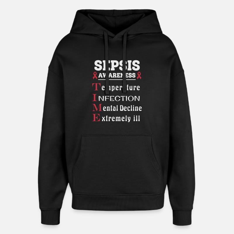 Sepsis Aufklärung T.I.M.E. Leitfaden - Oversized Unisex Hoodie von Stanley/Stella - Schwarz