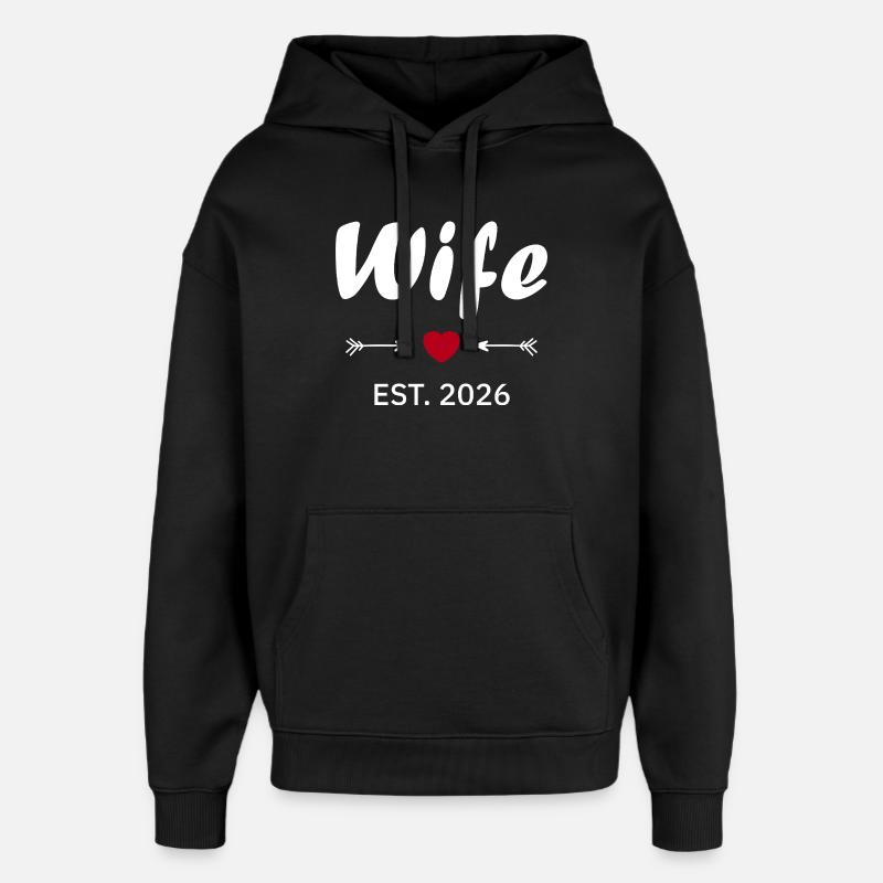 Wife Est 2026 - Sweat à capuche unisexe Stanley/Stella Oversized - noir