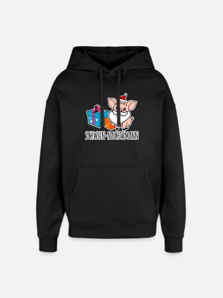 Merry Christmas with the Pig Nightman! - Oversized Unisex Hoodie by Stanley/Stella - black