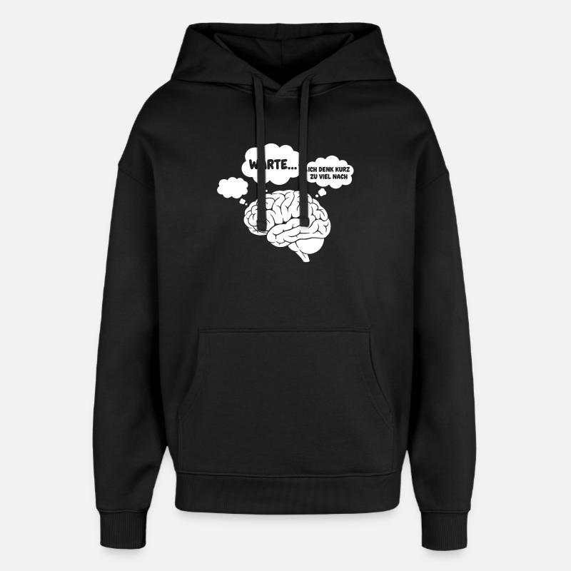 Brain Thoughts Comic - Oversized Unisex Hoodie by Stanley/Stella - black