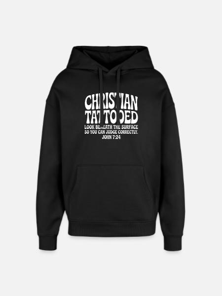 Christian Tattooed Look Beneath Surface - Oversized Unisex Hoodie by Stanley/Stella - black