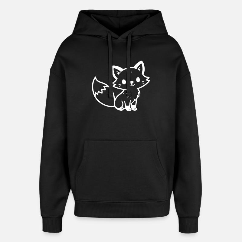 Fox Cute Comic - Sweat à capuche unisexe Stanley/Stella Oversized - noir